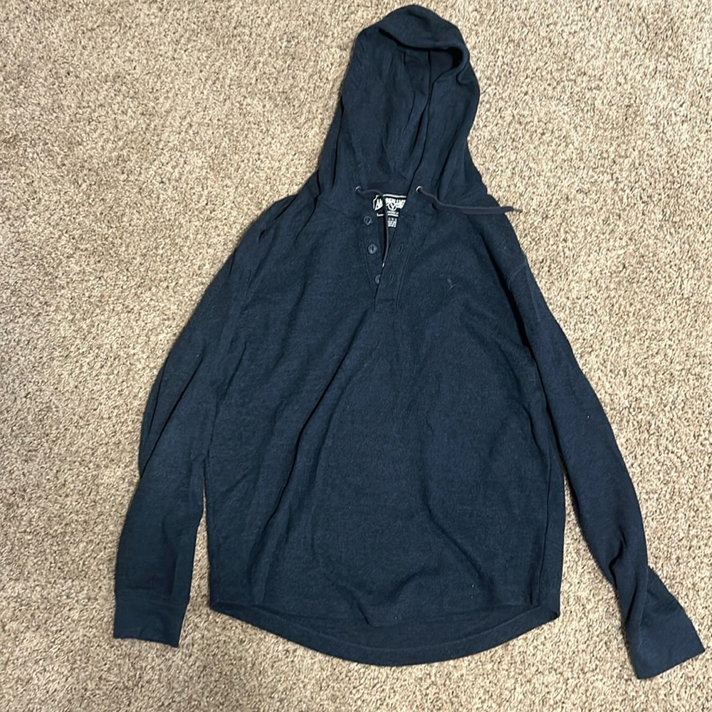Navy hooded long sleeve